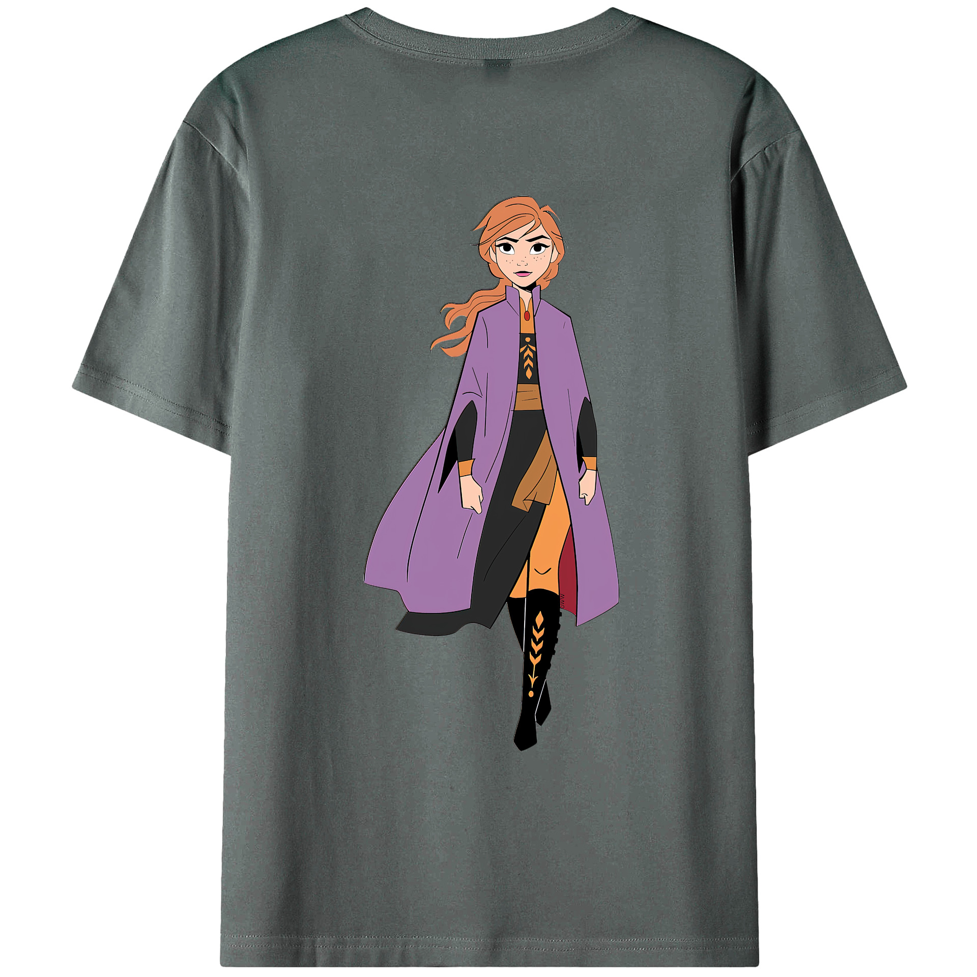 （画像用） アナと雪の女王 アンナ エルサ Frozen Anna Elsa 綿100％ メンズ半袖Tシャツ（バックプリント） 通気性